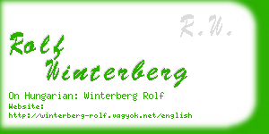 rolf winterberg business card